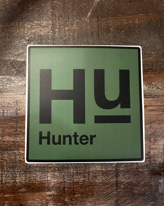 HUNTER® 4"x4" Decal Green/Blk