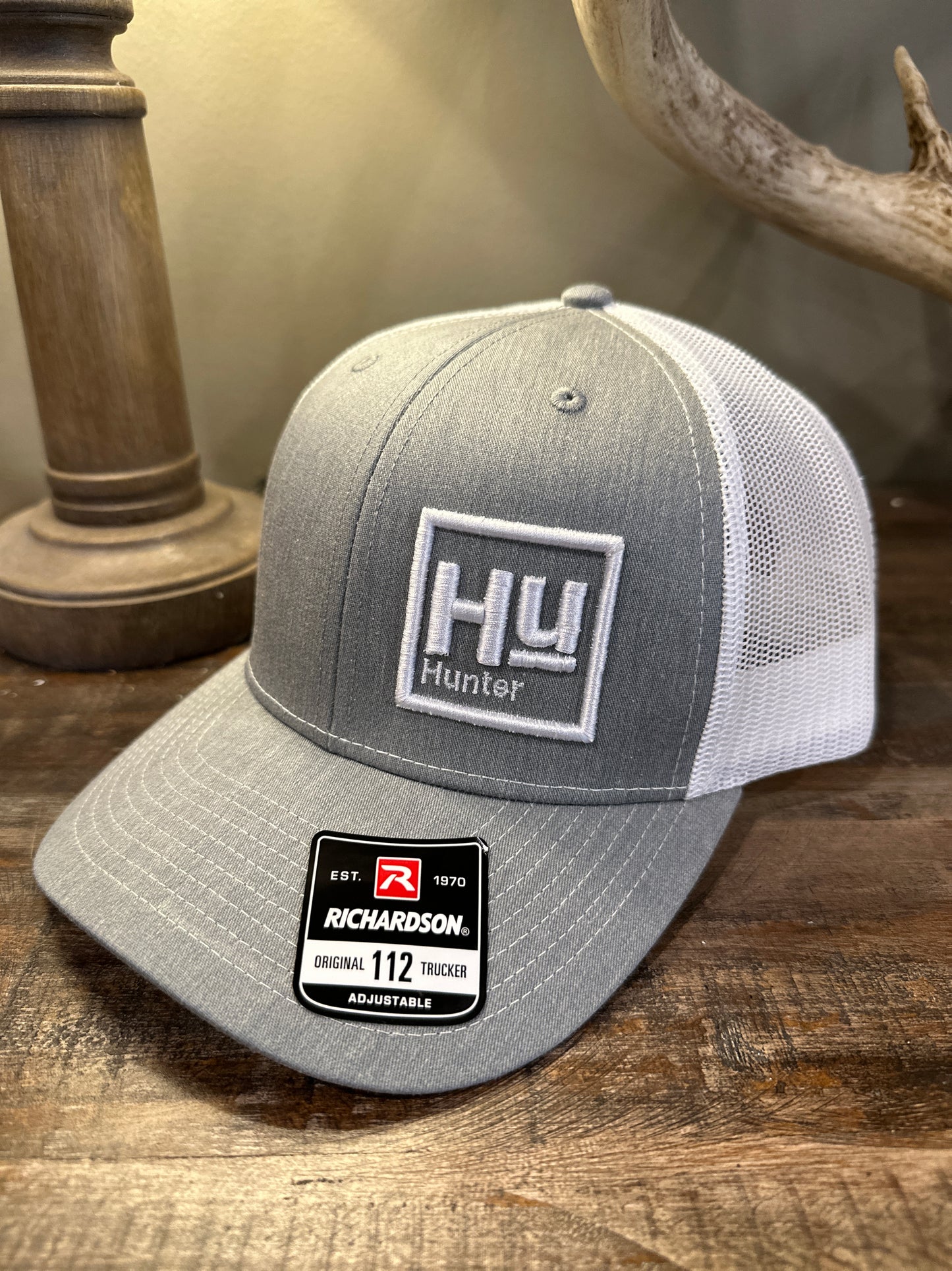 HUNTER® Heather Grey/White Hat/White 3d Logo