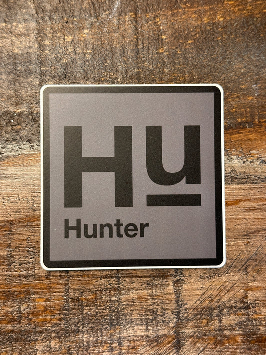 HUNTER™ 3x3" Decal Grey/Blk