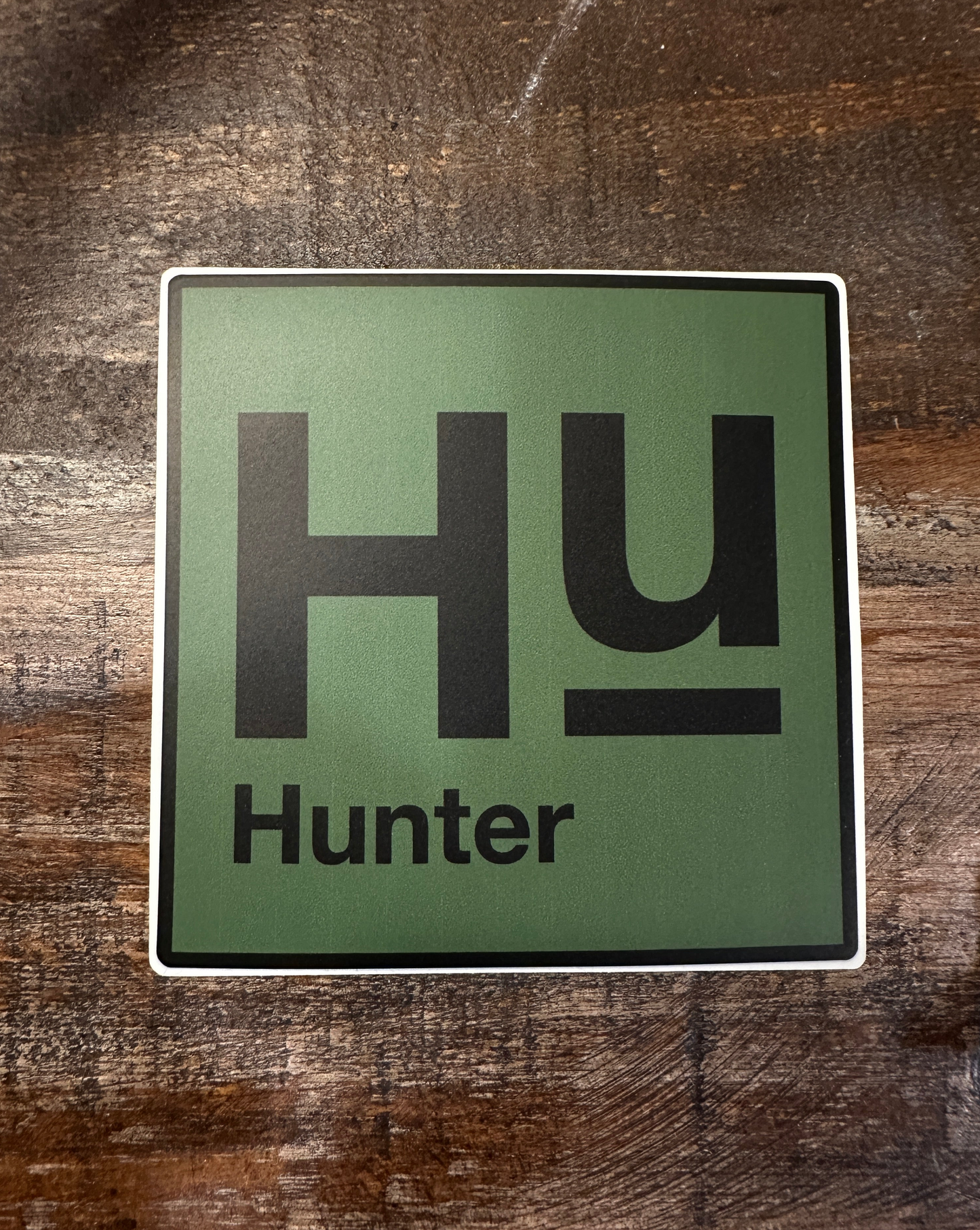 HUNTER™ 4"x4" Decal Green/Blk