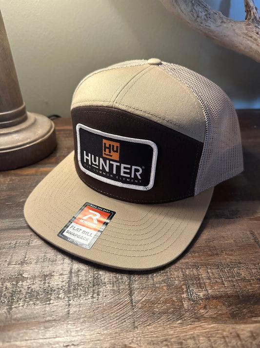 HUNTER® Black/Tan 7 Panel Legacy PATCH Hat