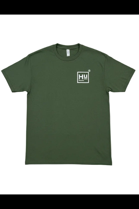 Green T-shirt w/ White Tky BACK & Hu Logo Left Chest